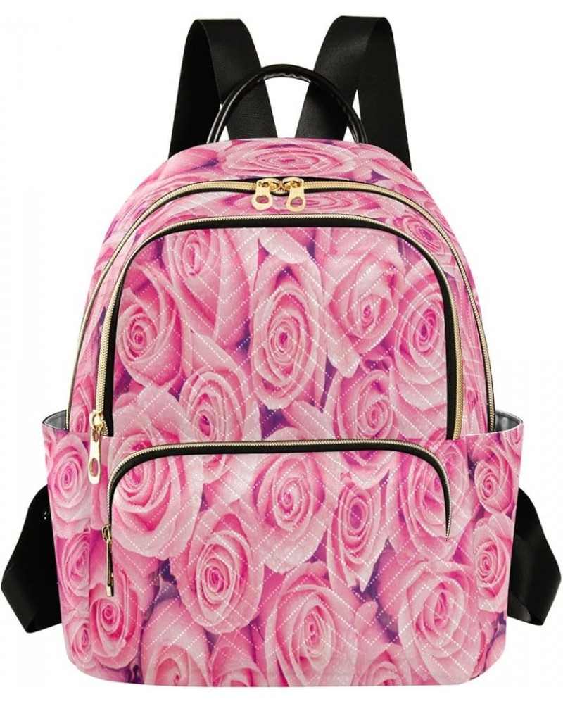 Rose Blossom Vintage Women Backpack Purse Ladies Fashion Shoulder Bag Daypack Travel Bag 10L Small $17.50 Backpacks