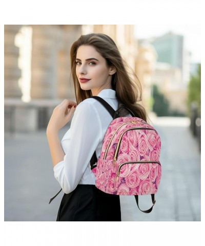 Rose Blossom Vintage Women Backpack Purse Ladies Fashion Shoulder Bag Daypack Travel Bag 10L Small $17.50 Backpacks