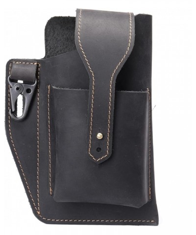 Men's Mobile Phone Pocket Belt Bag Retro Leather Mobile Phone Bag,brown Black $24.49 Totes