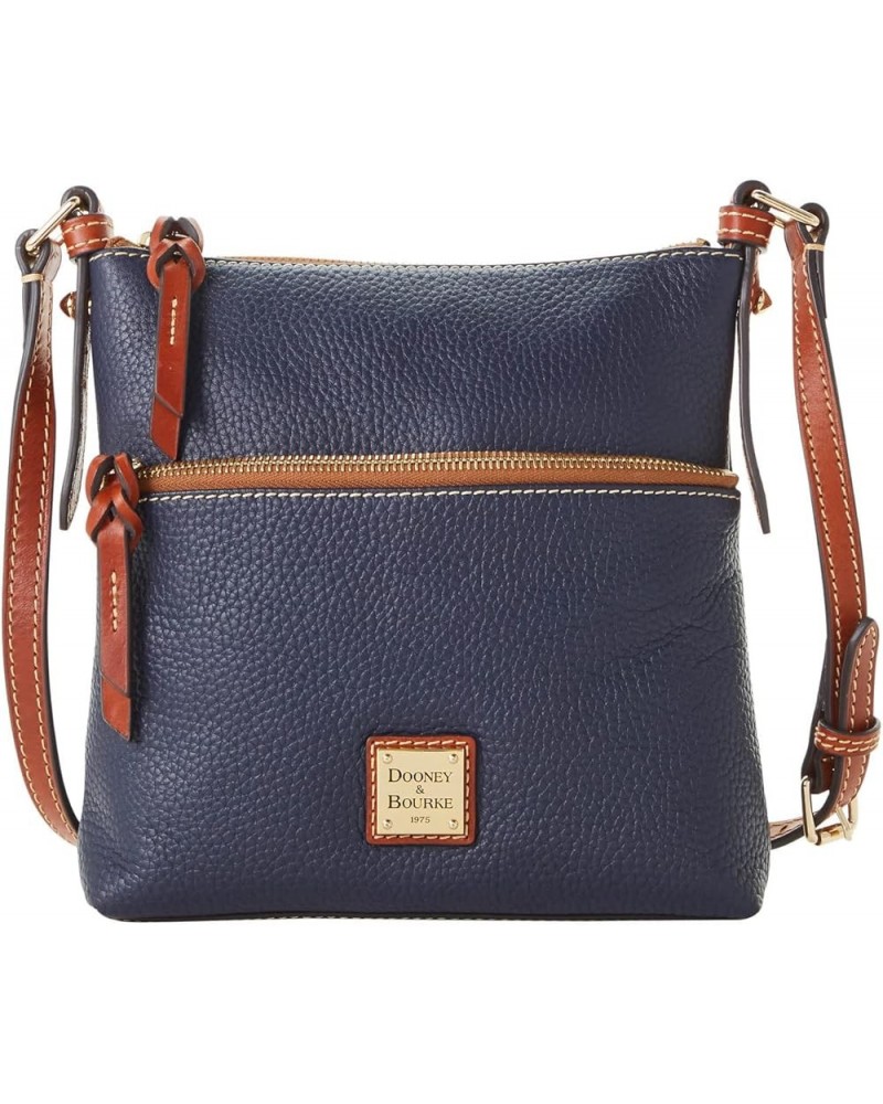 Handbag, Pebble Grain Letter Carrier Crossbody Midnight Blue $39.27 Crossbody Bags