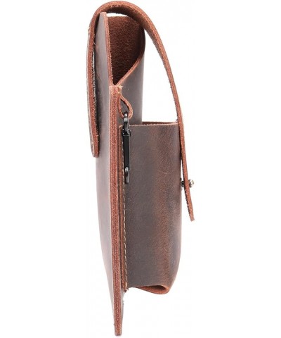 Men's Mobile Phone Pocket Belt Bag Retro Leather Mobile Phone Bag,brown Black $24.49 Totes