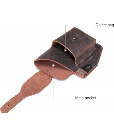 Men's Mobile Phone Pocket Belt Bag Retro Leather Mobile Phone Bag,brown Black $24.49 Totes