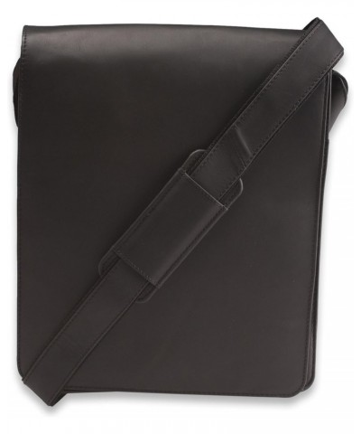 Unisex Hunter Distressed Oiled Leather Ipad Cross Body Bag 18410 - Oiled Black $52.50 Crossbody Bags