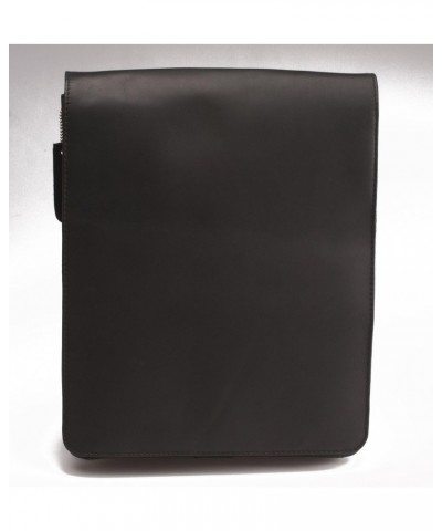 Unisex Hunter Distressed Oiled Leather Ipad Cross Body Bag 18410 - Oiled Black $52.50 Crossbody Bags