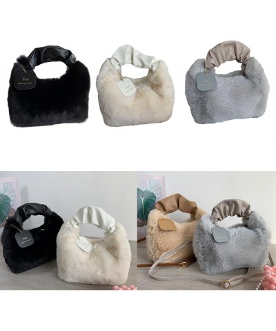 Soft and Warm Plush Shoulder Bag Adjustable Strap Casual Crossbody Bags for Women and Girls Camel $8.70 Shoulder Bags