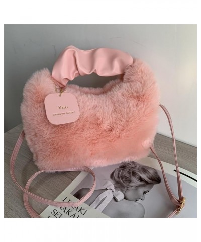 Soft and Warm Plush Shoulder Bag Adjustable Strap Casual Crossbody Bags for Women and Girls Camel $8.70 Shoulder Bags