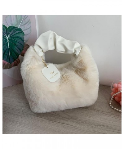 Soft and Warm Plush Shoulder Bag Adjustable Strap Casual Crossbody Bags for Women and Girls Camel $8.70 Shoulder Bags