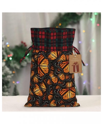 Hand Print Christmas Gift Bag - Stylish Eco-Friendly Polyester Bag For Your Festive Presents Heaps Of Orange Monarch Butterfl...