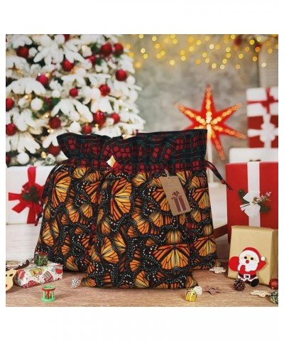 Hand Print Christmas Gift Bag - Stylish Eco-Friendly Polyester Bag For Your Festive Presents Heaps Of Orange Monarch Butterfl...