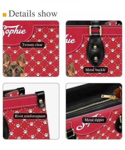 Personalized German Shepherd Dog Handbags, Custom Name Dog Leather Bags, Purses, Shoulder Bag, Gift For Dog Mom Dog Lover Sty...