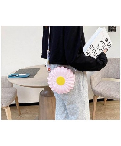 Cute Daisy Flower Purse Crossbody Bag for Women Girls Novelty Silicone Shoulder Bag, 2 Sizes Pink Big $11.04 Shoulder Bags