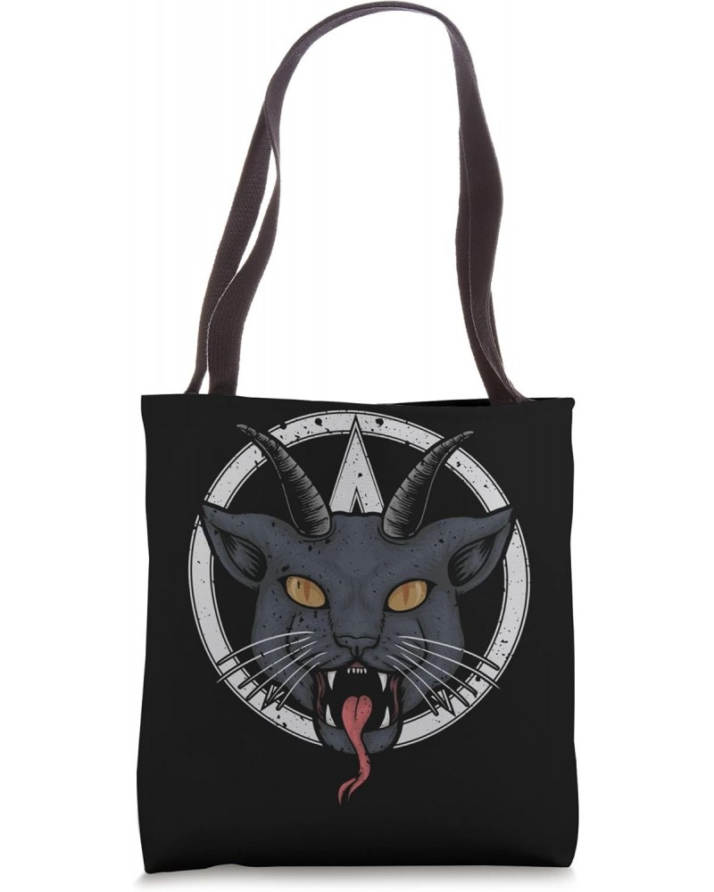 Demonic Horned Cat, Spooky Halloween Holiday Tote Bag $13.20 Totes