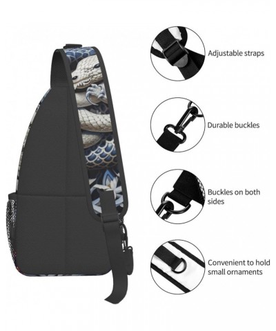 Black Dragon Sling Bag Crossbody Purse, Large Capacity Backpack Travel, Work, And Daily Use Black6 $13.57 Crossbody Bags