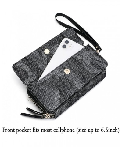 RFID Crossbody Wallet Wristlet Purse with Phone Pocket For Women Vegan Leather… Zh-grey Black $16.23 Crossbody Bags