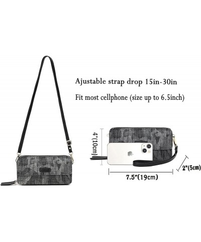 RFID Crossbody Wallet Wristlet Purse with Phone Pocket For Women Vegan Leather… Zh-grey Black $16.23 Crossbody Bags