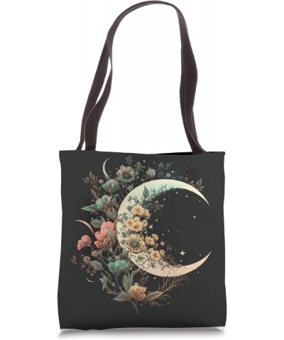 Floral Moon Phase flower crescent moon cool eclipse moon Tote Bag $12.62 Totes