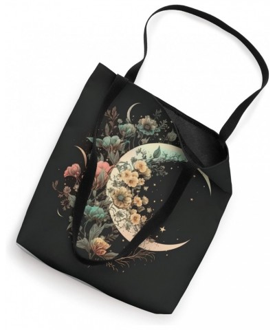 Floral Moon Phase flower crescent moon cool eclipse moon Tote Bag $12.62 Totes