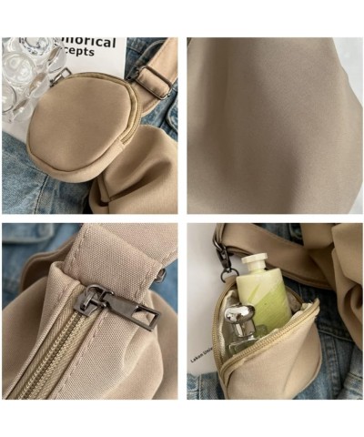 Women Canvas Bag Hobo Bag Casual Handbag Fashion Collegue Students Shoulder Bag Beige $33.46 Totes