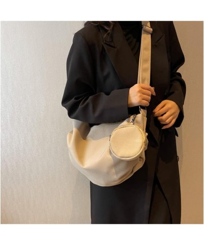 Women Canvas Bag Hobo Bag Casual Handbag Fashion Collegue Students Shoulder Bag Beige $33.46 Totes