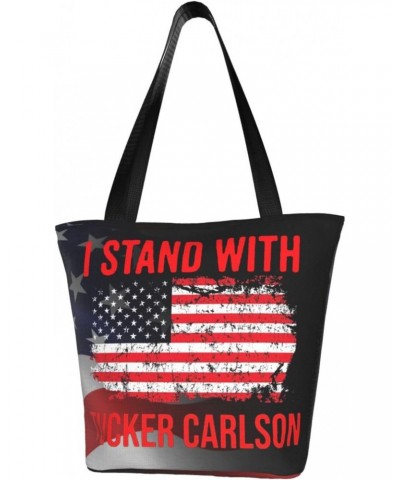 I Stands With Tucker Carlson Fashion Shoulder Bag Large Capacity For Man Or Woman $20.22 Totes