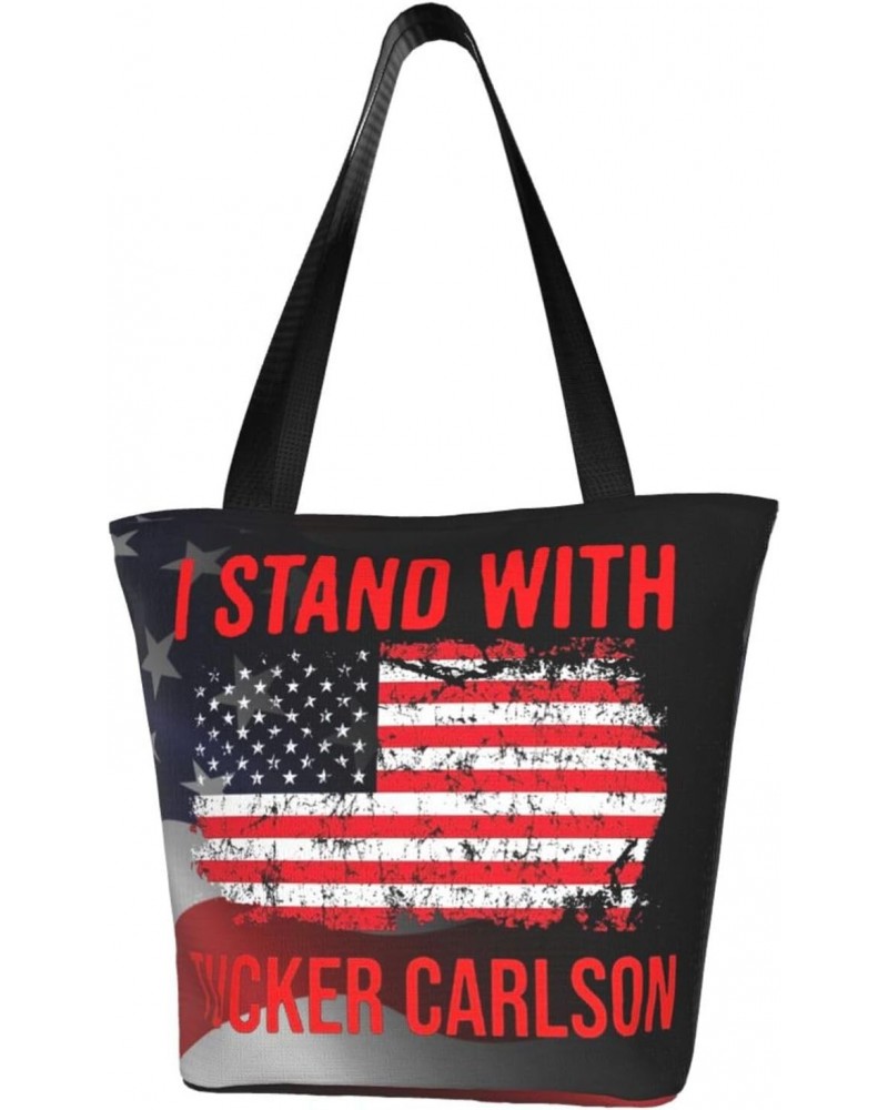 I Stands With Tucker Carlson Fashion Shoulder Bag Large Capacity For Man Or Woman $20.22 Totes