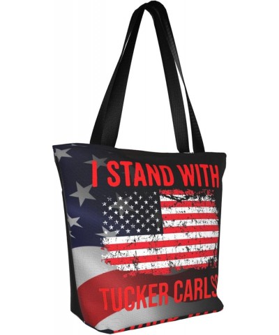 I Stands With Tucker Carlson Fashion Shoulder Bag Large Capacity For Man Or Woman $20.22 Totes