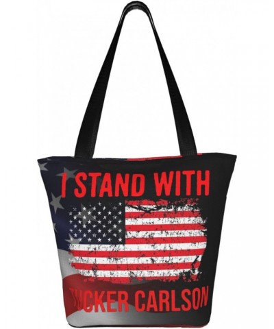 I Stands With Tucker Carlson Fashion Shoulder Bag Large Capacity For Man Or Woman $20.22 Totes