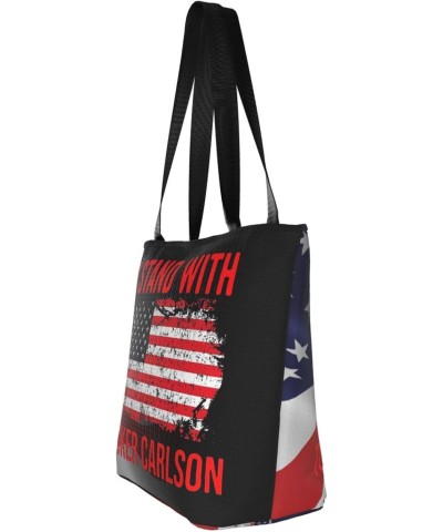 I Stands With Tucker Carlson Fashion Shoulder Bag Large Capacity For Man Or Woman $20.22 Totes