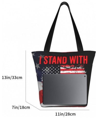 I Stands With Tucker Carlson Fashion Shoulder Bag Large Capacity For Man Or Woman $20.22 Totes