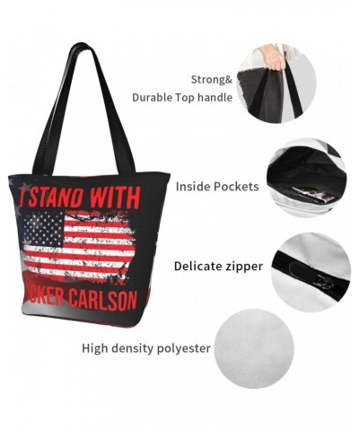 I Stands With Tucker Carlson Fashion Shoulder Bag Large Capacity For Man Or Woman $20.22 Totes