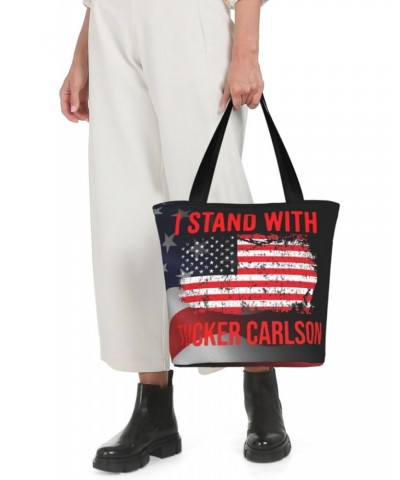 I Stands With Tucker Carlson Fashion Shoulder Bag Large Capacity For Man Or Woman $20.22 Totes