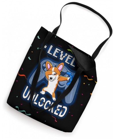 Level 7 Unlocked 7 Year Old Dabbing Corgi Gamer 7th Birthday Tote Bag $14.67 Totes