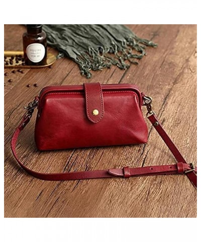 Langrents Handbag, Premium Leather Retro Handmade Bag, Small Waterproof Leather Handbags For Women Black $13.91 Crossbody Bags