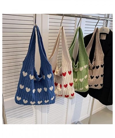 Women's Crochet Tote Bags, Heart Tote Bag, Heart Crochet Tote Bag, Heart-shaped Beach Handbags, Carryall Tote Bags for Women....