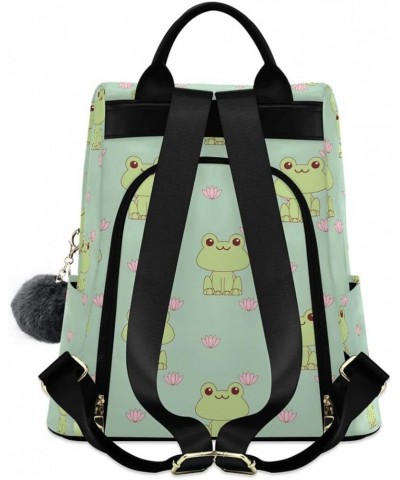 Happy Frog Backpack Purse for Women Anti-theft Handbag Travel Backpack Happy Frog $20.15 Backpacks