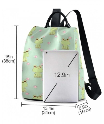 Happy Frog Backpack Purse for Women Anti-theft Handbag Travel Backpack Happy Frog $20.15 Backpacks