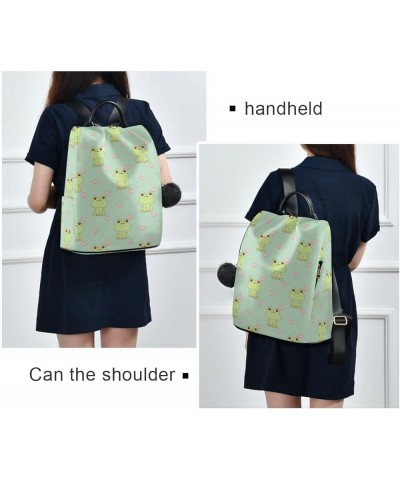 Happy Frog Backpack Purse for Women Anti-theft Handbag Travel Backpack Happy Frog $20.15 Backpacks