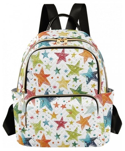 Colorful Star Theme Fashion Backpack Purse for Women, Casual Daypacks, Ladies Gift for Traveling Hiking Multicolor Small $16....