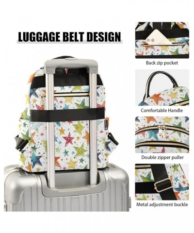 Colorful Star Theme Fashion Backpack Purse for Women, Casual Daypacks, Ladies Gift for Traveling Hiking Multicolor Small $16....