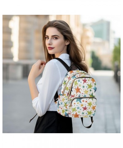 Colorful Star Theme Fashion Backpack Purse for Women, Casual Daypacks, Ladies Gift for Traveling Hiking Multicolor Small $16....