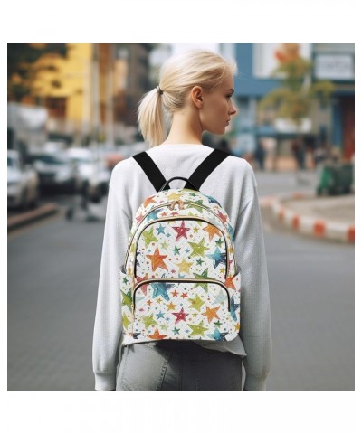 Colorful Star Theme Fashion Backpack Purse for Women, Casual Daypacks, Ladies Gift for Traveling Hiking Multicolor Small $16....