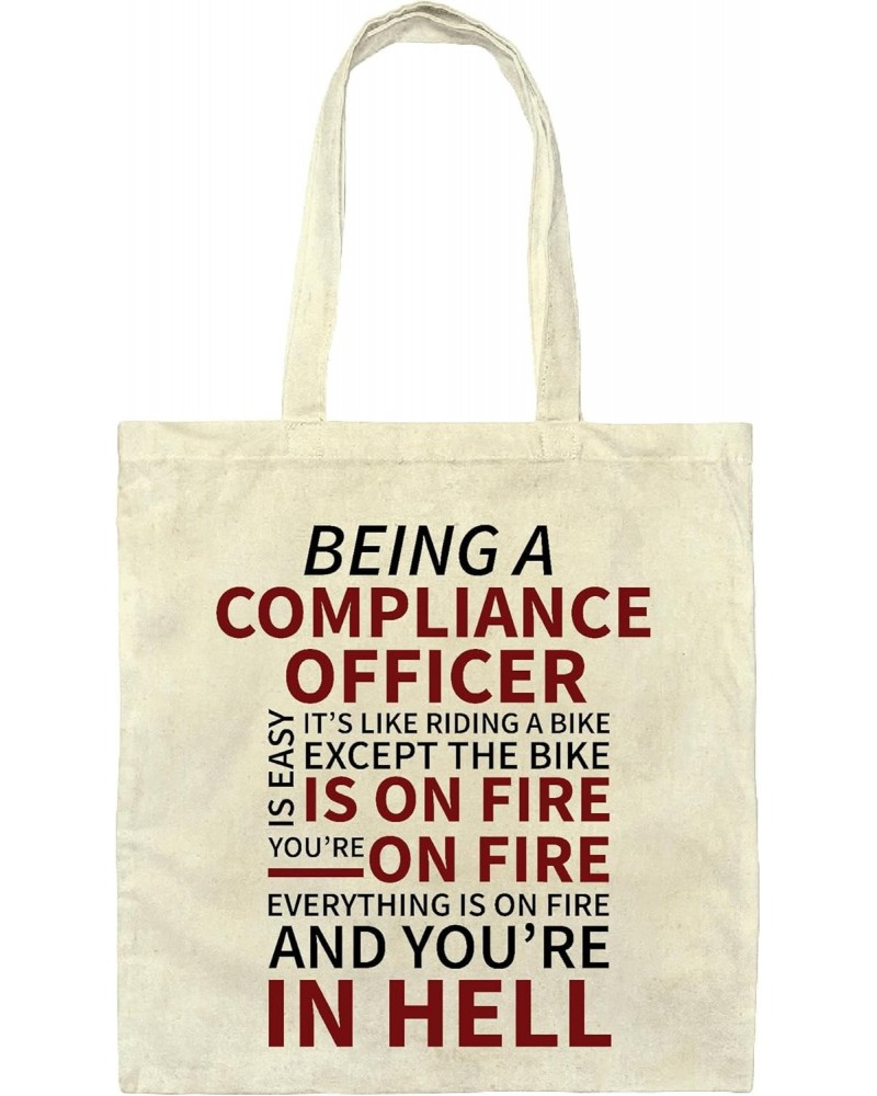 Gifts for Compliance Officer Conquer Your Work and Professional Challenges with Ease Natural White Multicolor Canvas Tote Bag...