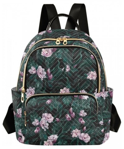 Pink Flowers and Bright Leaves Women's Backpack Purse Causal Daypack Travel College Business Trip Bag Shoulder Bag Small $16....