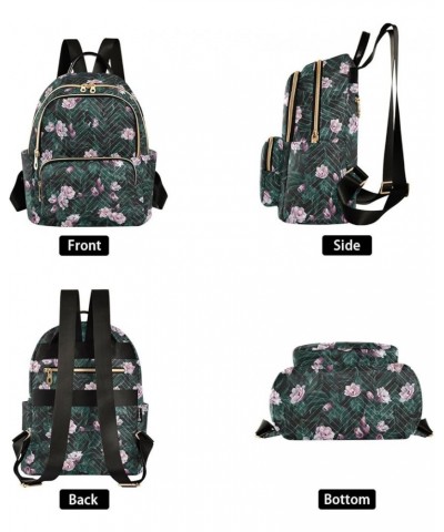 Pink Flowers and Bright Leaves Women's Backpack Purse Causal Daypack Travel College Business Trip Bag Shoulder Bag Small $16....