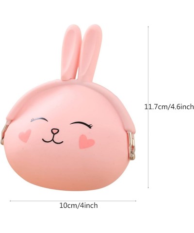 Men's Minimalist Wallet Cartoon Silicone Rabbit Bunny Purse Key Holder Ridge Wallets for Men Carbon (Pink, One Size) Gray One...