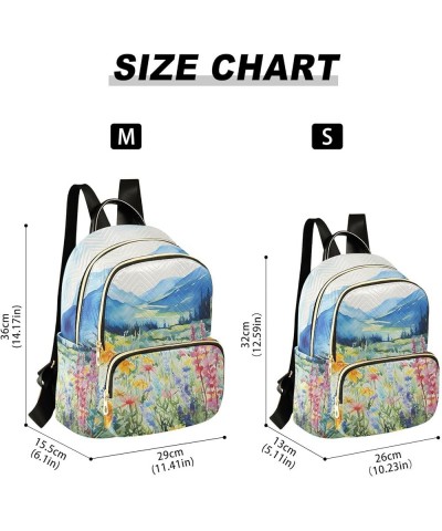 Pink-purple Wildflower Bushes Fashion Travel Backpack for Women Multi Pockets Lightweight Purse for Women-S Multicolor Small ...