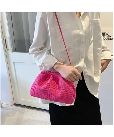 Women's Crossbody Bag Purse Soft Cloud Bag Fashion Dumpling One-shoulder Tote Bag Pleated Pouch Y2K Tote Bag (Green) Rose Red...