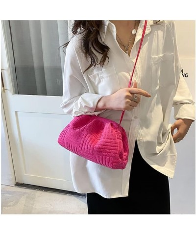 Women's Crossbody Bag Purse Soft Cloud Bag Fashion Dumpling One-shoulder Tote Bag Pleated Pouch Y2K Tote Bag (Green) Rose Red...