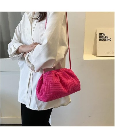 Women's Crossbody Bag Purse Soft Cloud Bag Fashion Dumpling One-shoulder Tote Bag Pleated Pouch Y2K Tote Bag (Green) Rose Red...