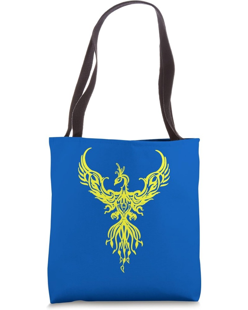 Phoenix Fantasy Fire Bird Tribal Style Art Yellow Tote Bag $13.15 Totes